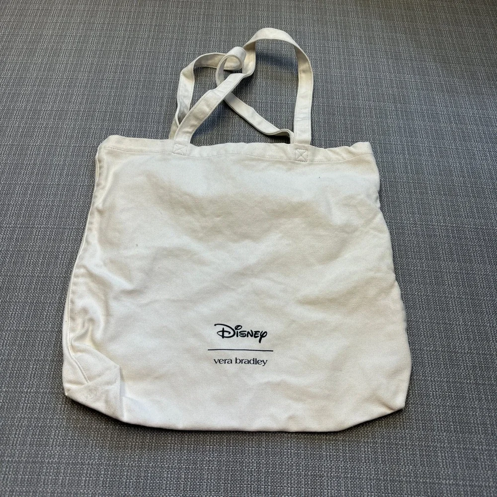 Disney Vera Bradley Mickey Mouse Canvas Tote Bag Woodlark Off White